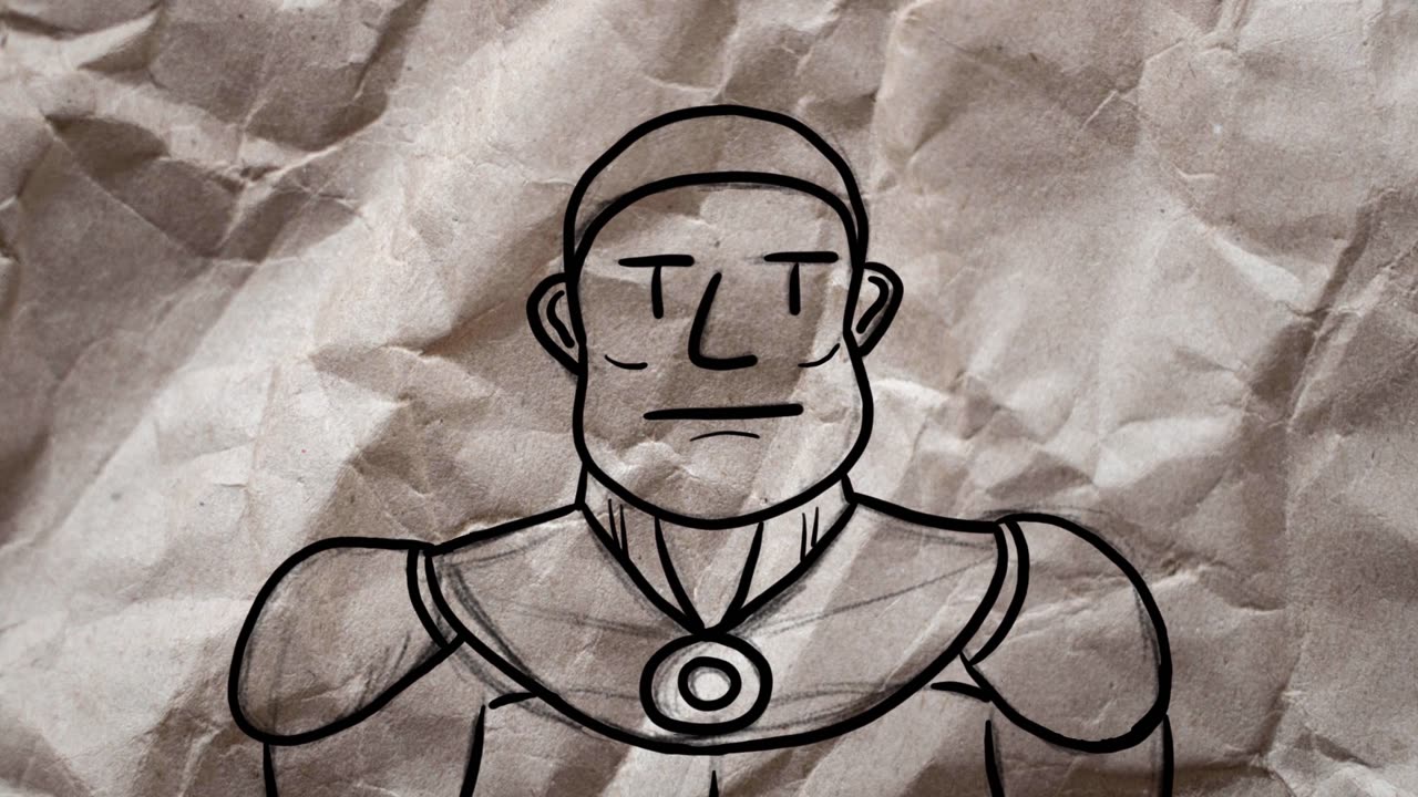 Crumpled-Up Paper Superhero