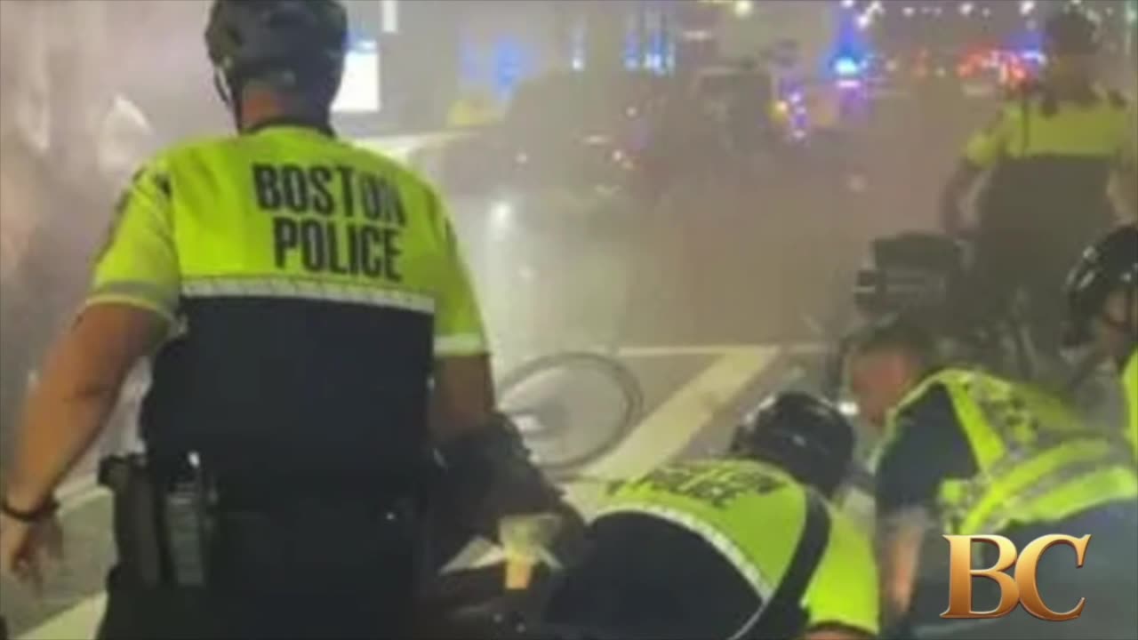 Four officers injured, 13 arrested at pro-Palestinian rally in Boston