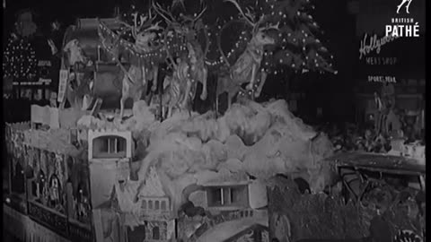 Newsreel footage from the Santa Claus Lane parade in Hollywood in 1949