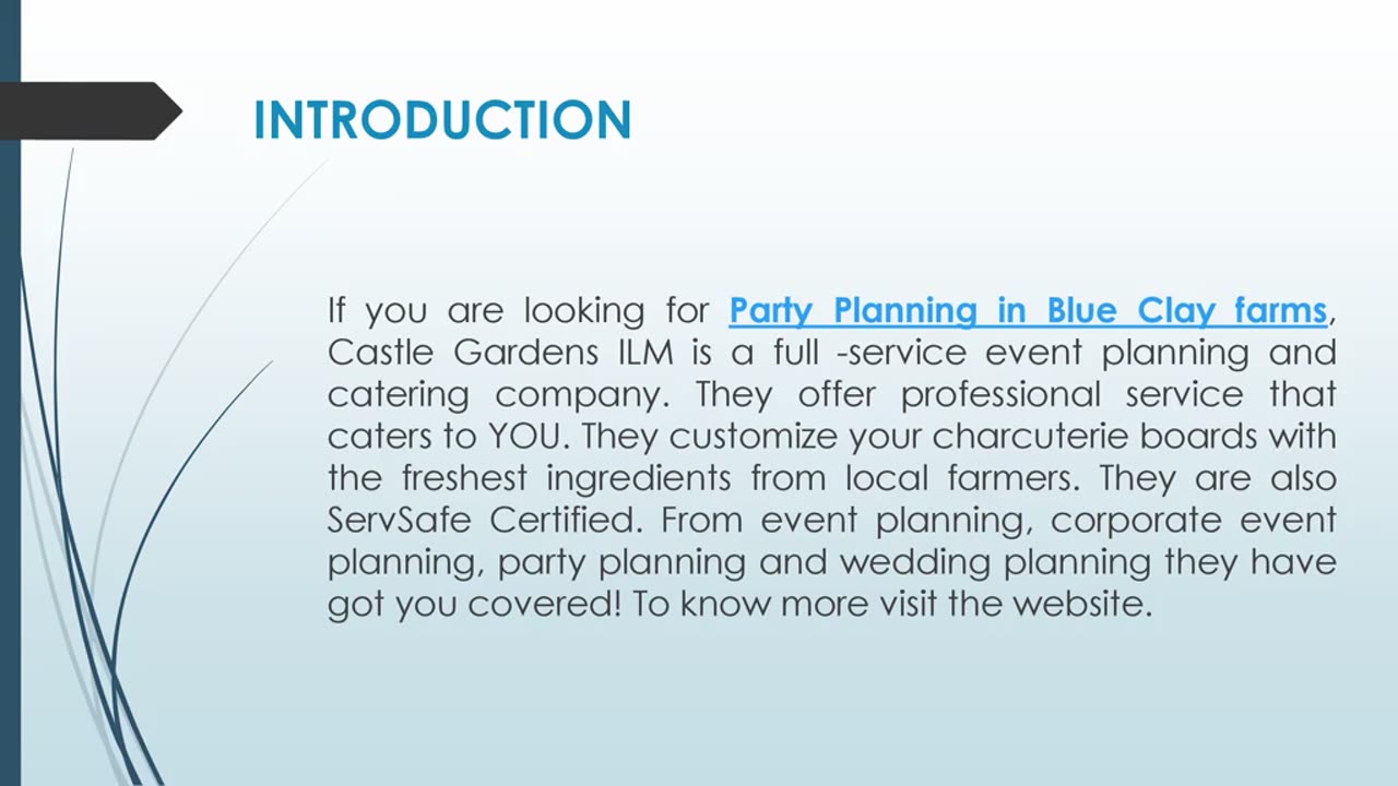 If you are looking for Party Planning in Blue Clay farms