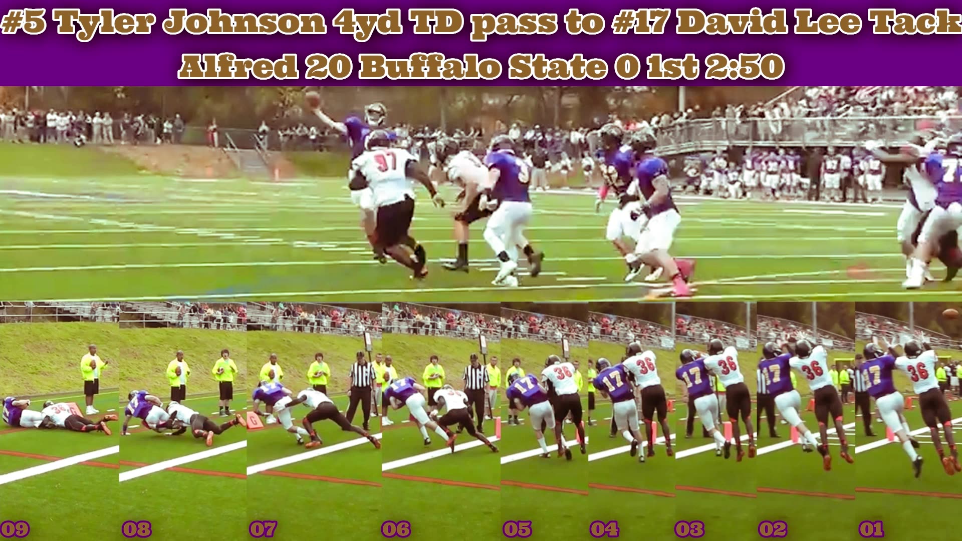 Prototype 311: Alfreds Tyler Johnson 4yd TD pass to David Lee Tack vs Buffalo State