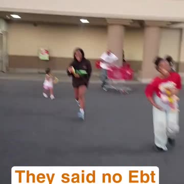 Her entire family running out of the store after they stole products.