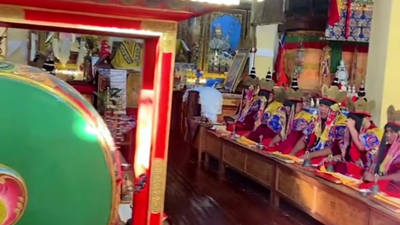 The monks are praying for all people for good or blessing.