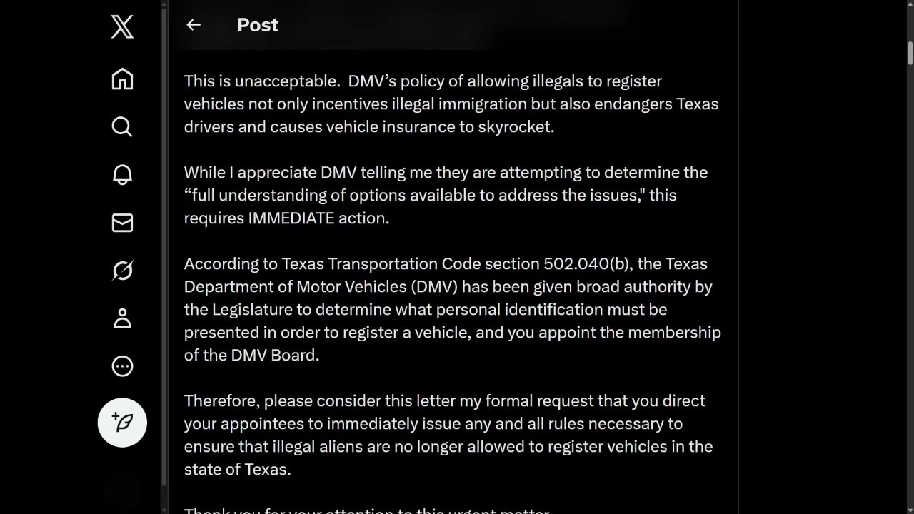 Brian Harrison: The Texas DMV confirmed to me that they ARE ISSUING VEHICLE REGISTRATIONS TO ILLEGAL ALIENS!