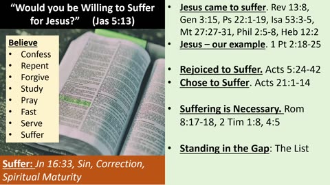 Are you Willing to Suffer for Jesus?