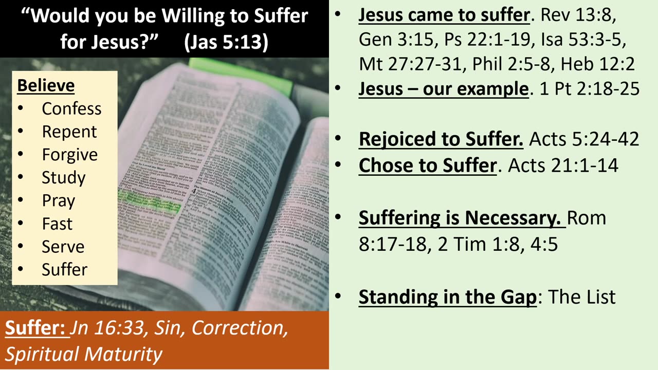 Are you Willing to Suffer for Jesus?