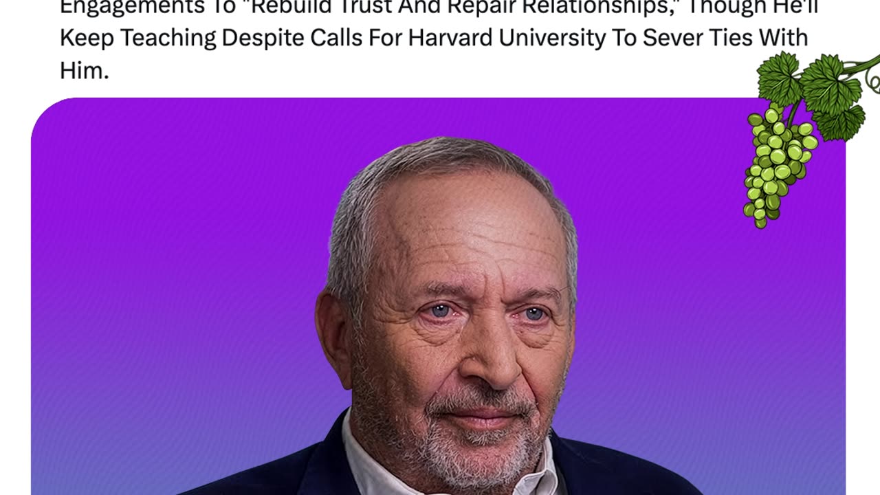 Larry Summers “Deeply Ashamed” Over Epstein Emails, Pauses Public Work But Will Keep Teaching.