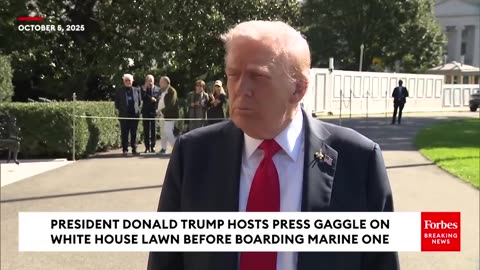 Donald Trump Takes Questions From Reporters On White House Lawn