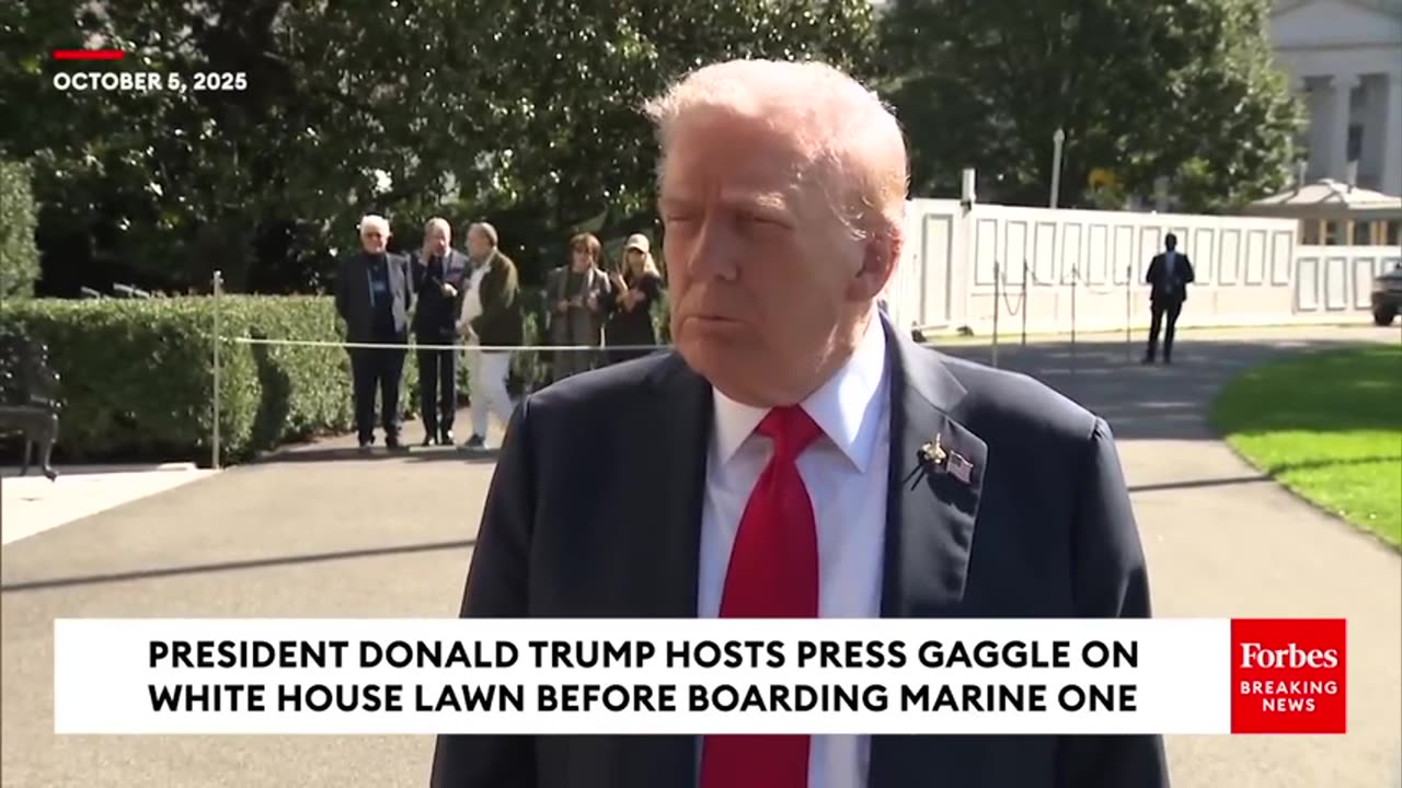 Donald Trump Takes Questions From Reporters On White House Lawn