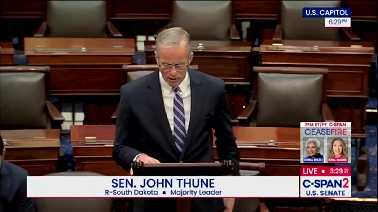 John Thune is HOLDING the Senate in session through the weekend, infuriating Democrats.