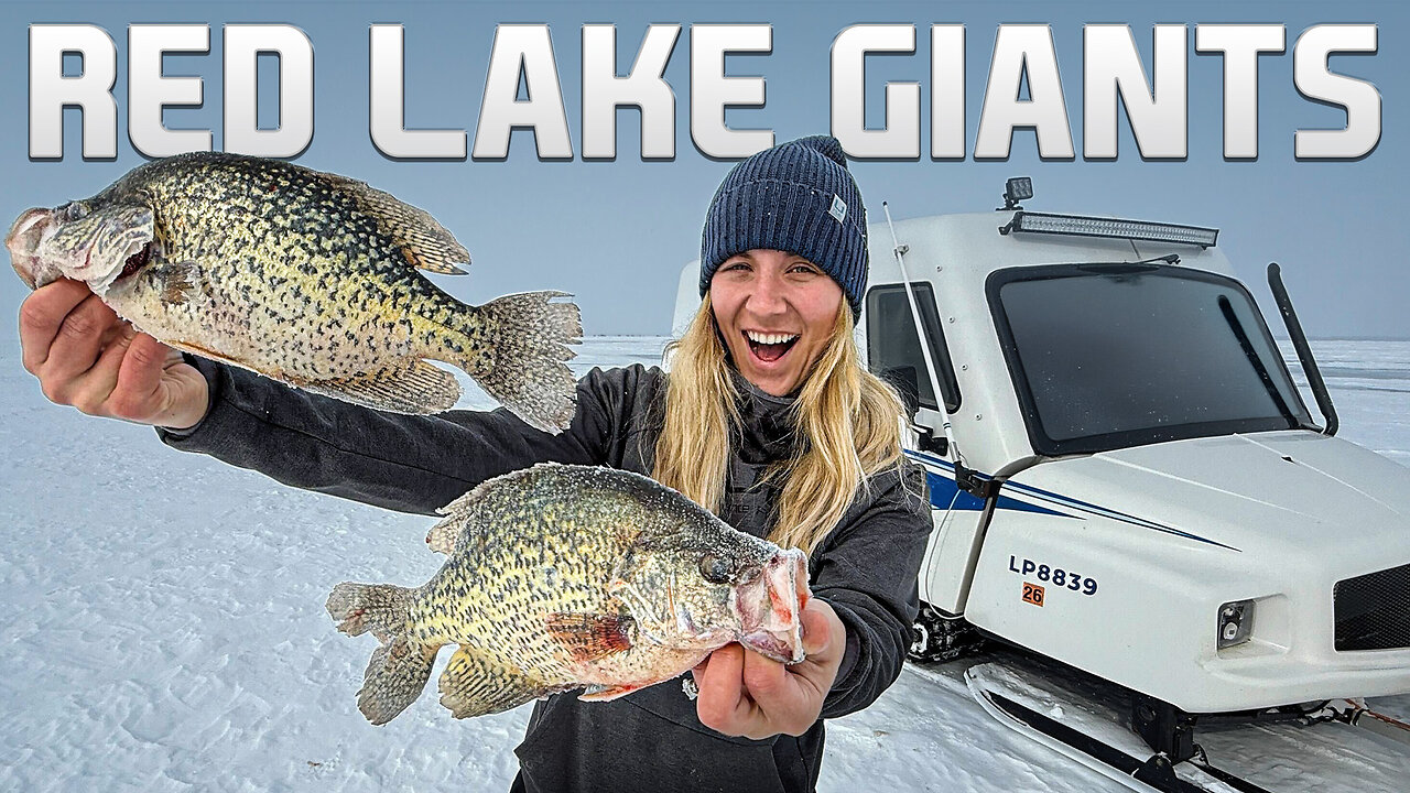 Ice Camping for JUMBO Crappie & Walleye on Red Lake!