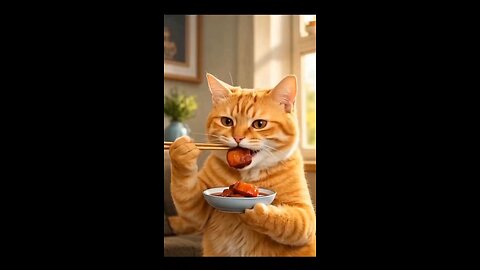 Cute Cat eating enjoy ASMR 🌹🫀🎄😂