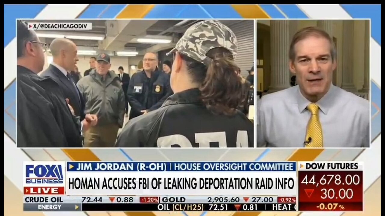 Rep Jim Jordan: Prosecute Those Leaking ICE Raids