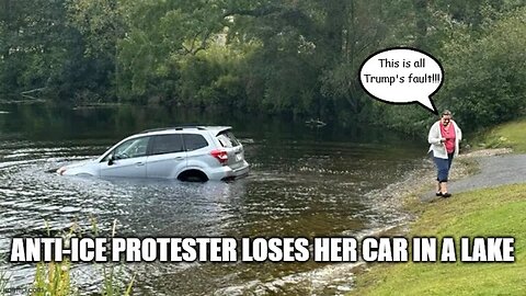Anti-ICE protester forgets to use her breaks and loses her car in a lake