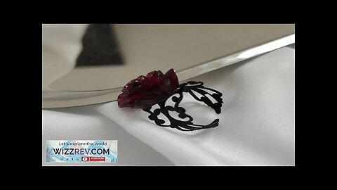 Retro Goth Style Red Rose Opening Rings for Women Punk Personality Crystal Review