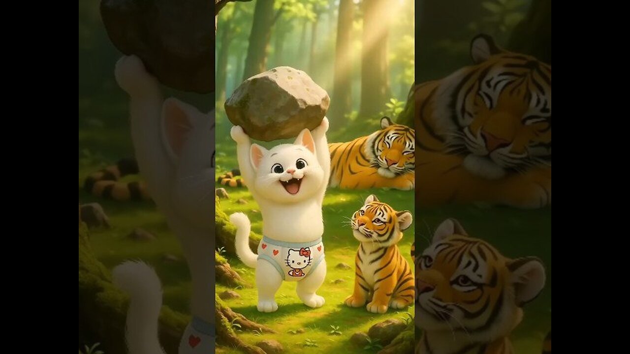 Kitten Kidnaps Tiger Cub 🐯😺 Funny cat cartoon video
