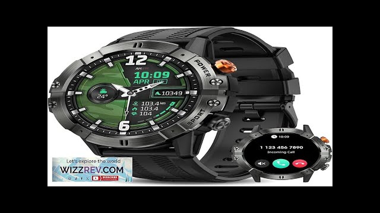 Smart Watches for Men Bluetooth Call Military Smart Watch Waterproof Fitness Tracker Review