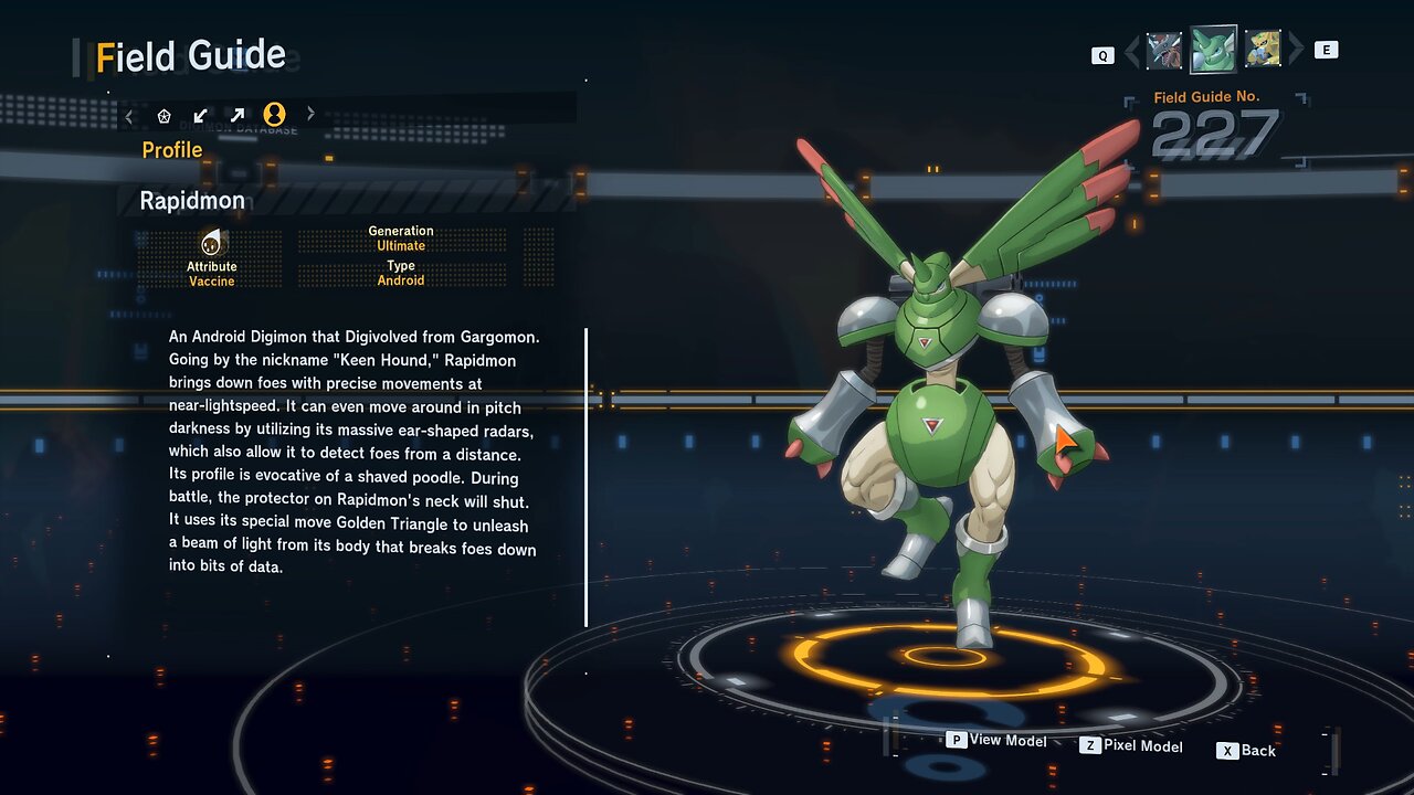 rapidmon all digivolution/de-digivolution/profile Digimon Story Time Stranger