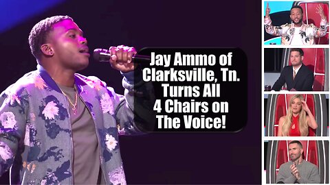 Jay Ammo of Clarksville, Tn. Turns All 4 Chairs on The Voice!