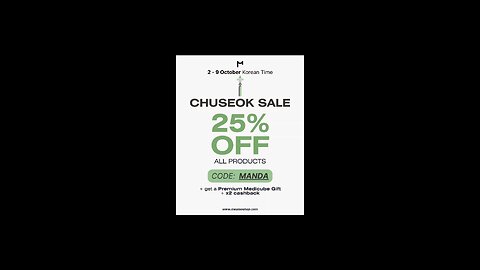 Meamo Chuseok Sale 25 % off + free gift code MANDA