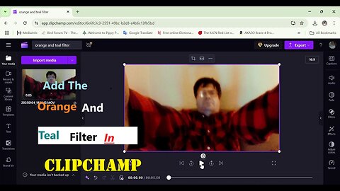 Add The Orange And Teal Filter In Clipchamp