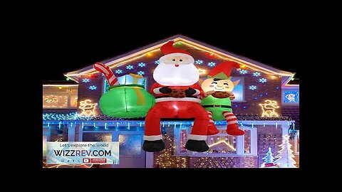 8FT Santa Claus Sitting on The Roof Christmas Inflatable Decoration with LED Review