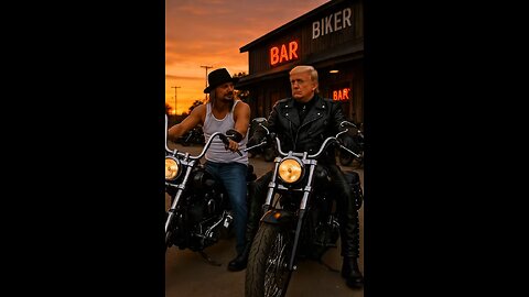 Kid Rock and Donald Trump ride on Harley Davidson, motorcycle motorcycles.