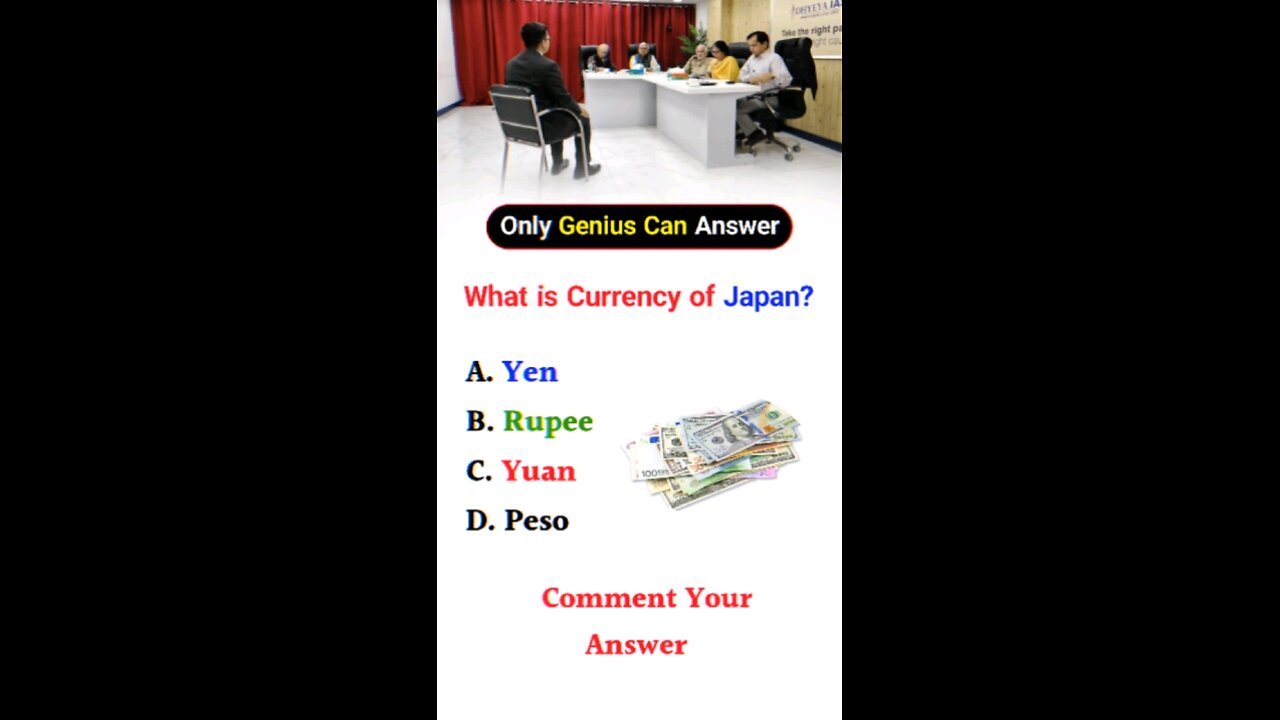 "Only Geniuses Can Answer! 🤯 | What is Japan's Currency? 💰 #shorts"