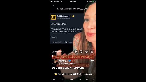 US DEBT CLOCK - UPDATE ⭐️ SOVEREIGN WEALTH FUND ⭐️ 👉🏼 President Trump signs Exe