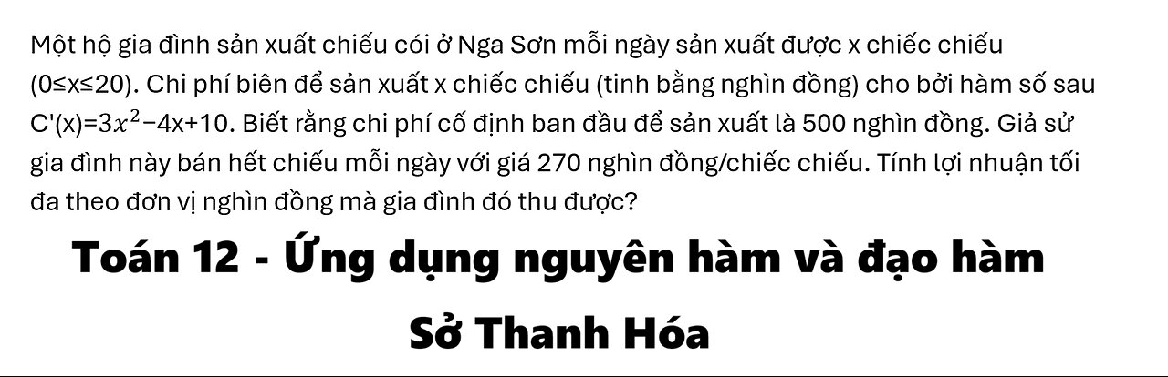 Sở Thanh Hóa: Một hộ gia đình sản xuất chiếu cói ở Nga Sơn mỗi ngày sản xuất được x chiếc