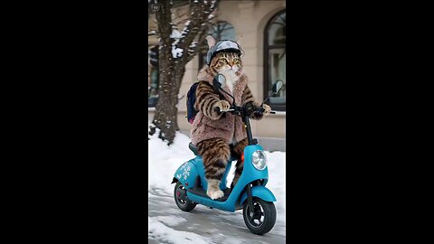 cat with scooter