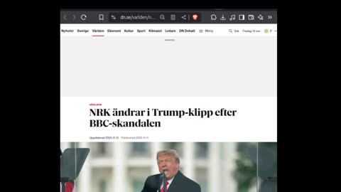 Norjan NRK ja Ruotsin SVT myös näyttivät väärennettyä Trumpin puhetta sivustoillaan