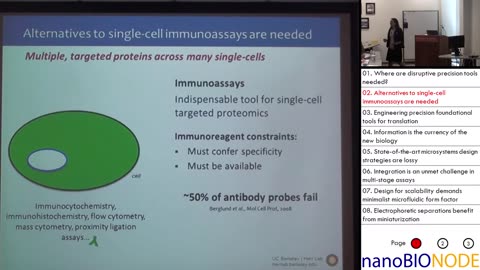 Microfluidic Design Enables Single-cell and Sub-cellular Protein Measurement: 2015 BioNanotechnology Summer Institute