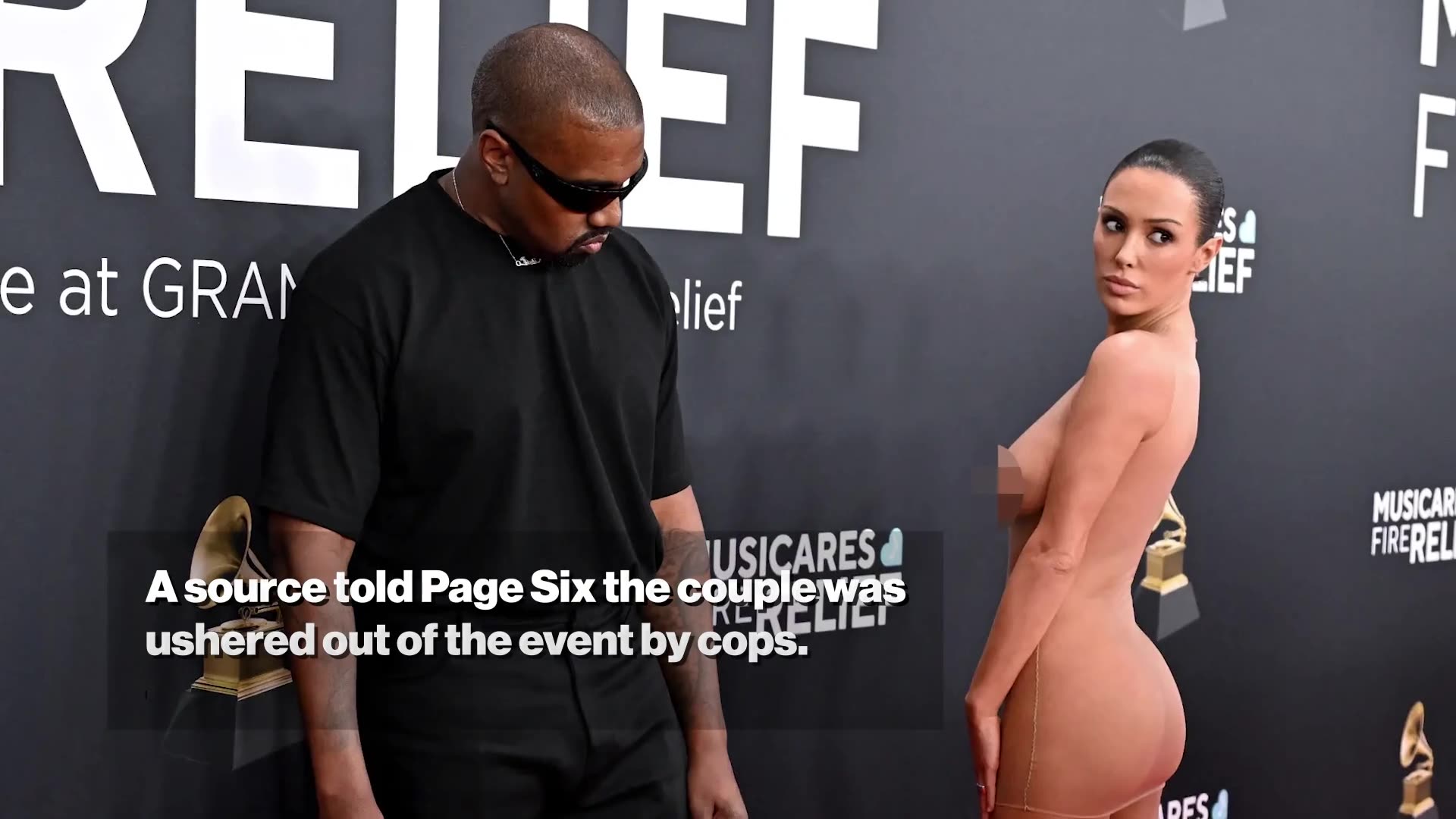 Here's what Kanye West said to wife Bianca Censori during nude Grammys 2025 red carpet appearance