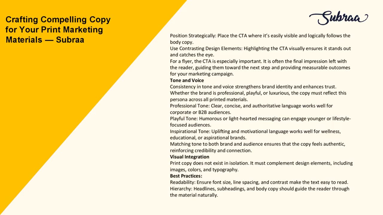 Crafting Compelling Copy for Your Print Marketing Materials — Subraa