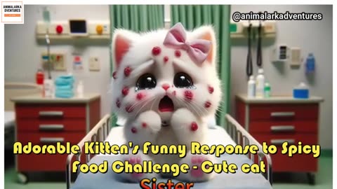 Adorable Kitten's Funny Response to Spicy Food Challenge - Cute cat