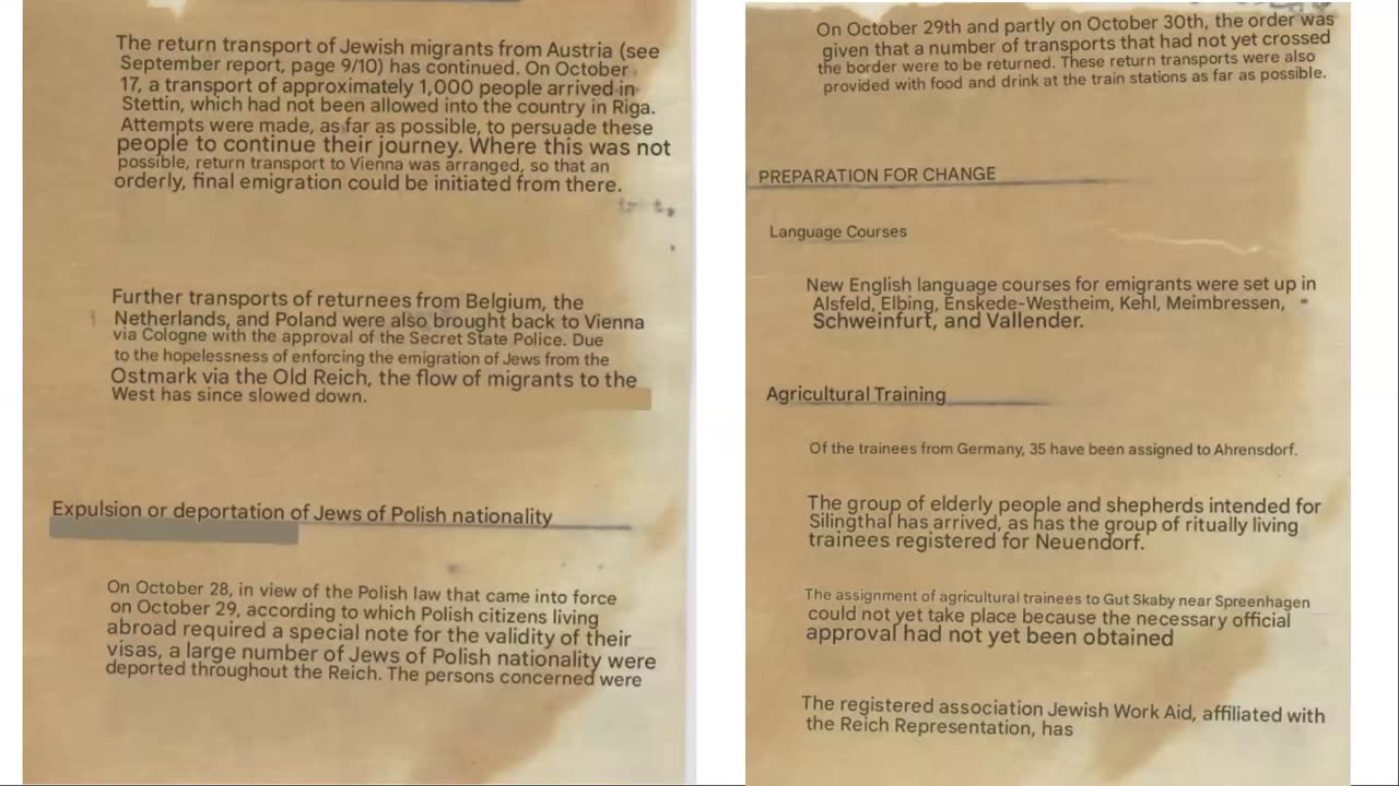 1938 Document - Germany and England plan to move jews to Kenya