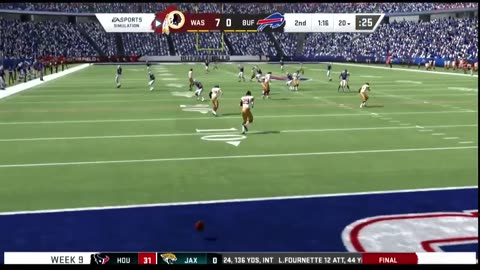 1965 WASHINGTON VS Madden 20 I Franchise WEEK 9 VS BUFFALO