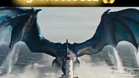 "Epic Dragon Attack at the Lighthouse"