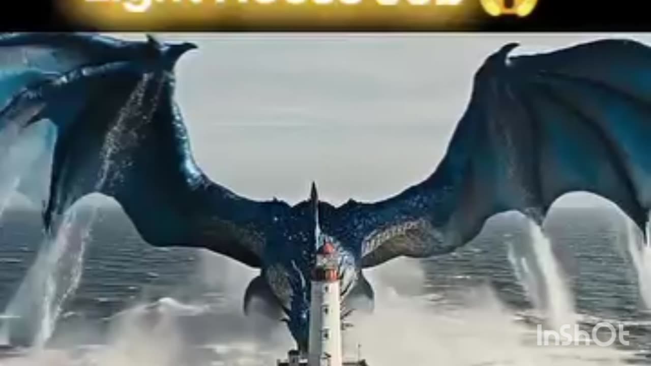 "Epic Dragon Attack at the Lighthouse"