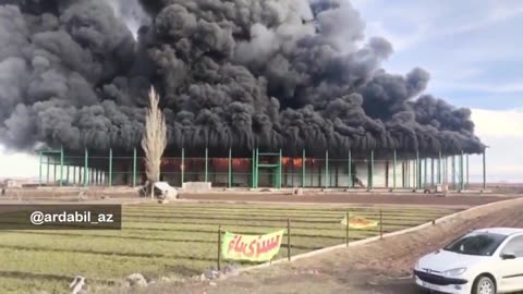 Large fire at a reported cold storage facility under construction in northwestern Iran