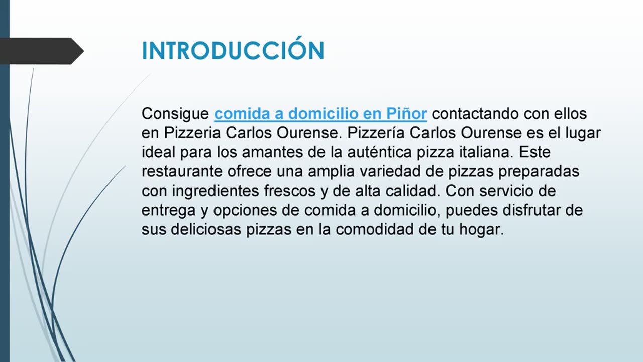 Pizza a domicilio en Piñor