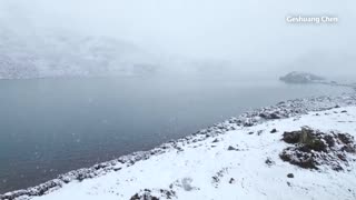 Eyewitness video shows hikers after blizzard near Everest