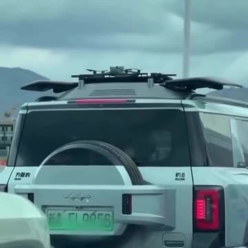 Car comes with a drone launching/docking system to surveil the terrain ahead...