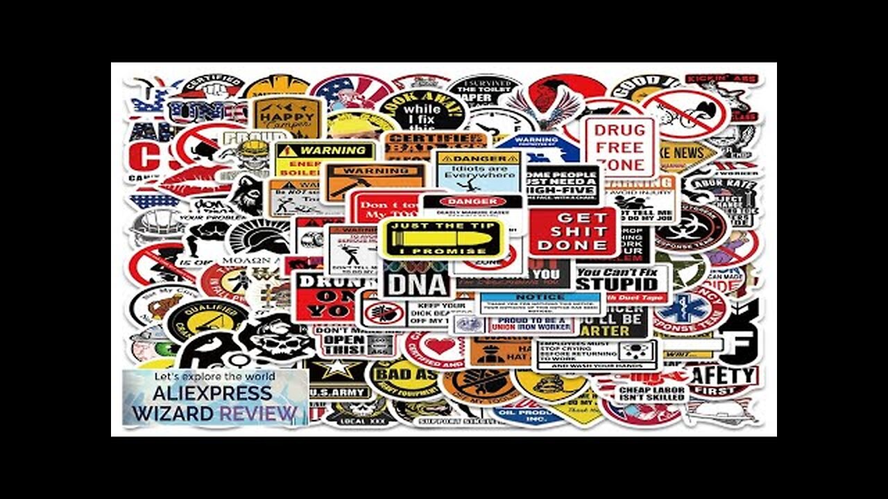 98PCS Funny Hard Hat Brand Sign Cool Sticker Construction Workers Helmet Motorcycle Review