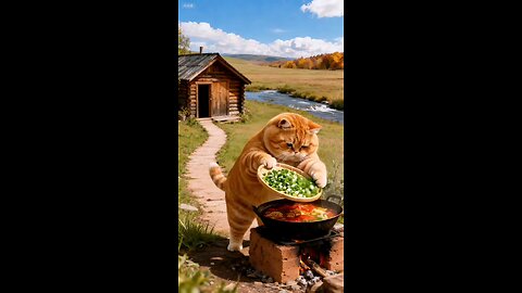 Cat on Duty! Watch How This Cute Kitty Works Hard 🧹 cat cartoon video | cartoon video