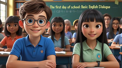 First Day of School - "What's your name?" - Basic English Dialogue (Updated)