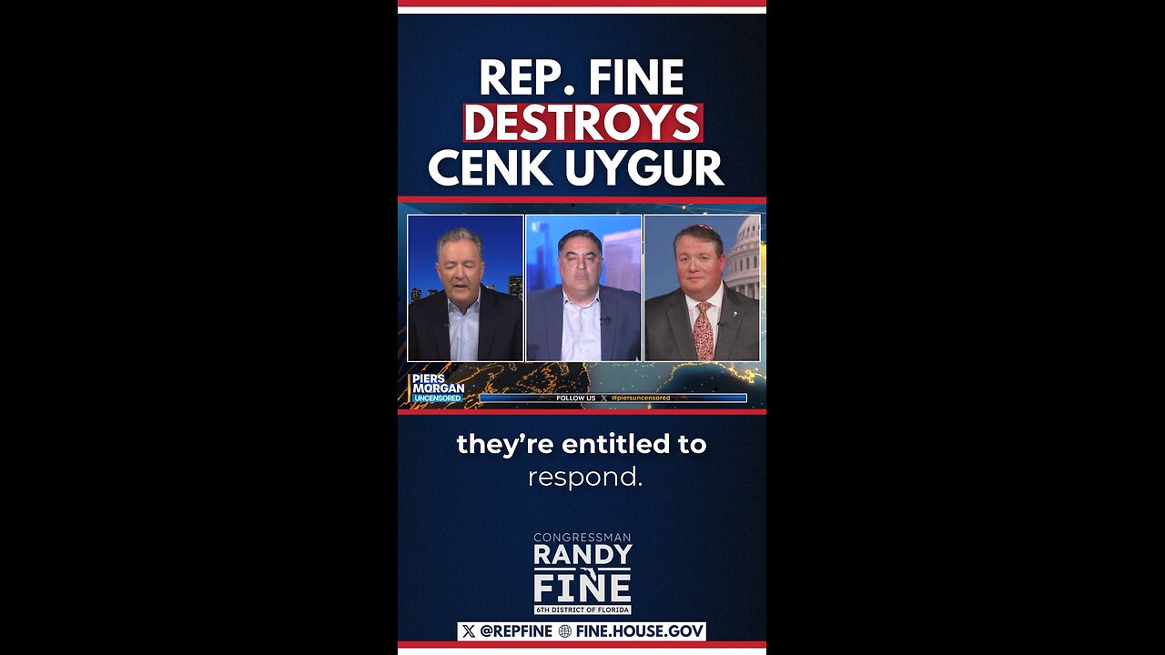 Rep. Fine Destroys Cenk Uygur on Piers Morgan Uncensored