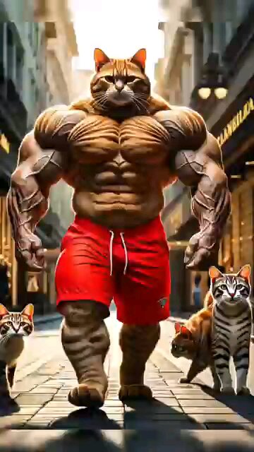 Weak cat turned muscular #cat