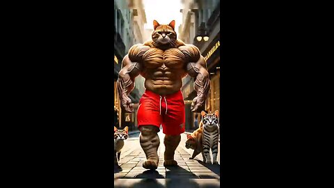 Weak cat turned muscular #cat